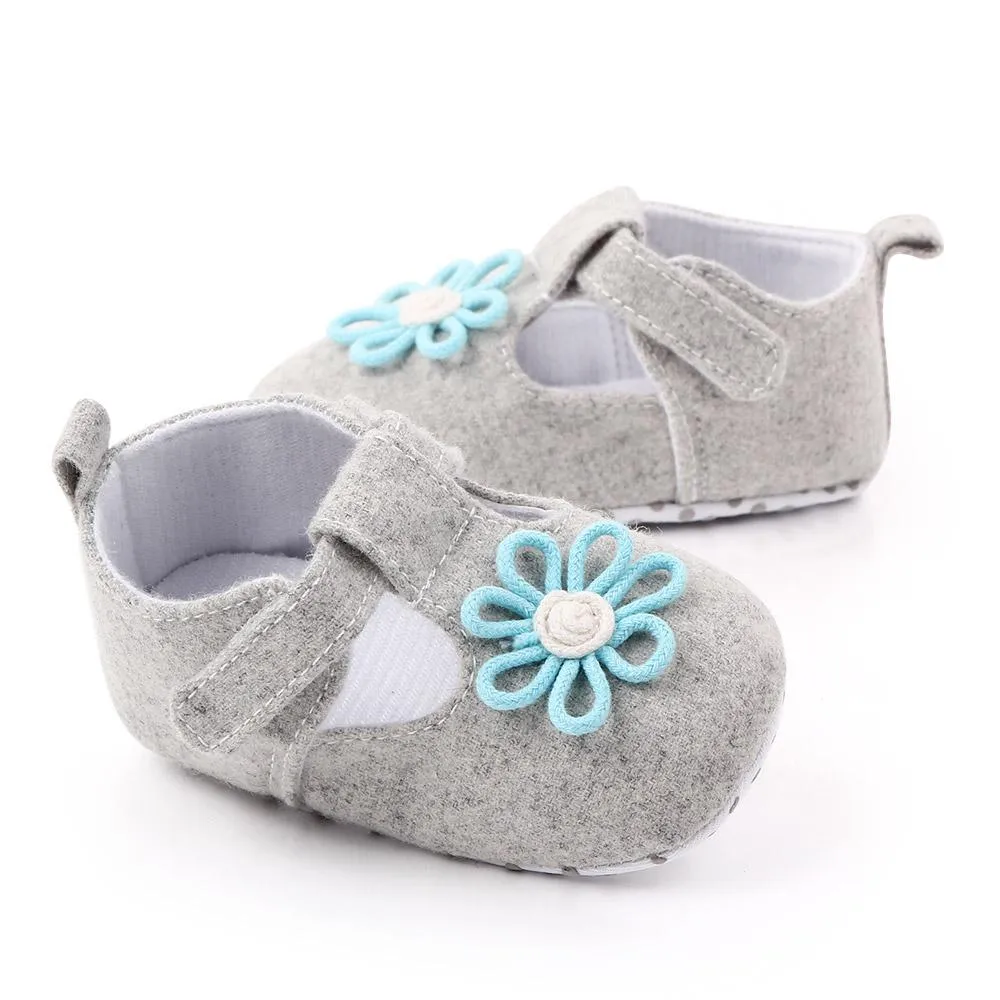 Blue Flower Grey Baby Velcro Bellies