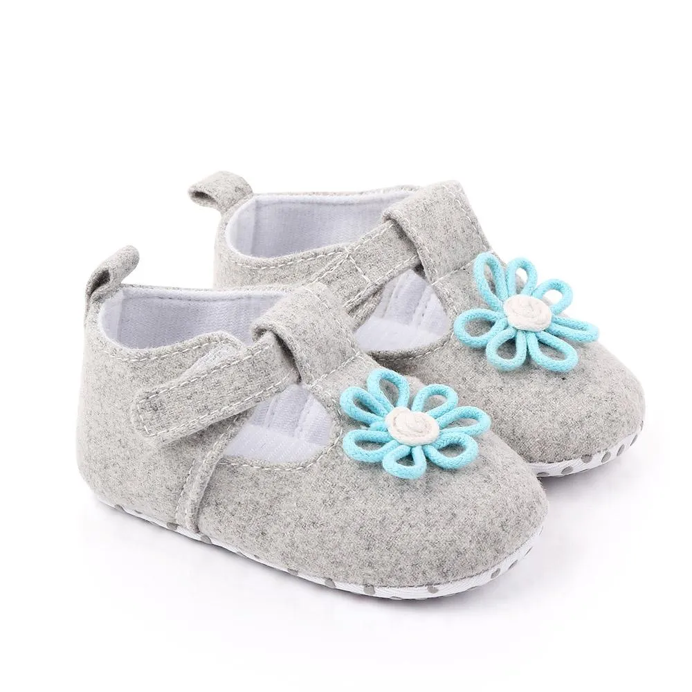 Blue Flower Grey Baby Velcro Bellies