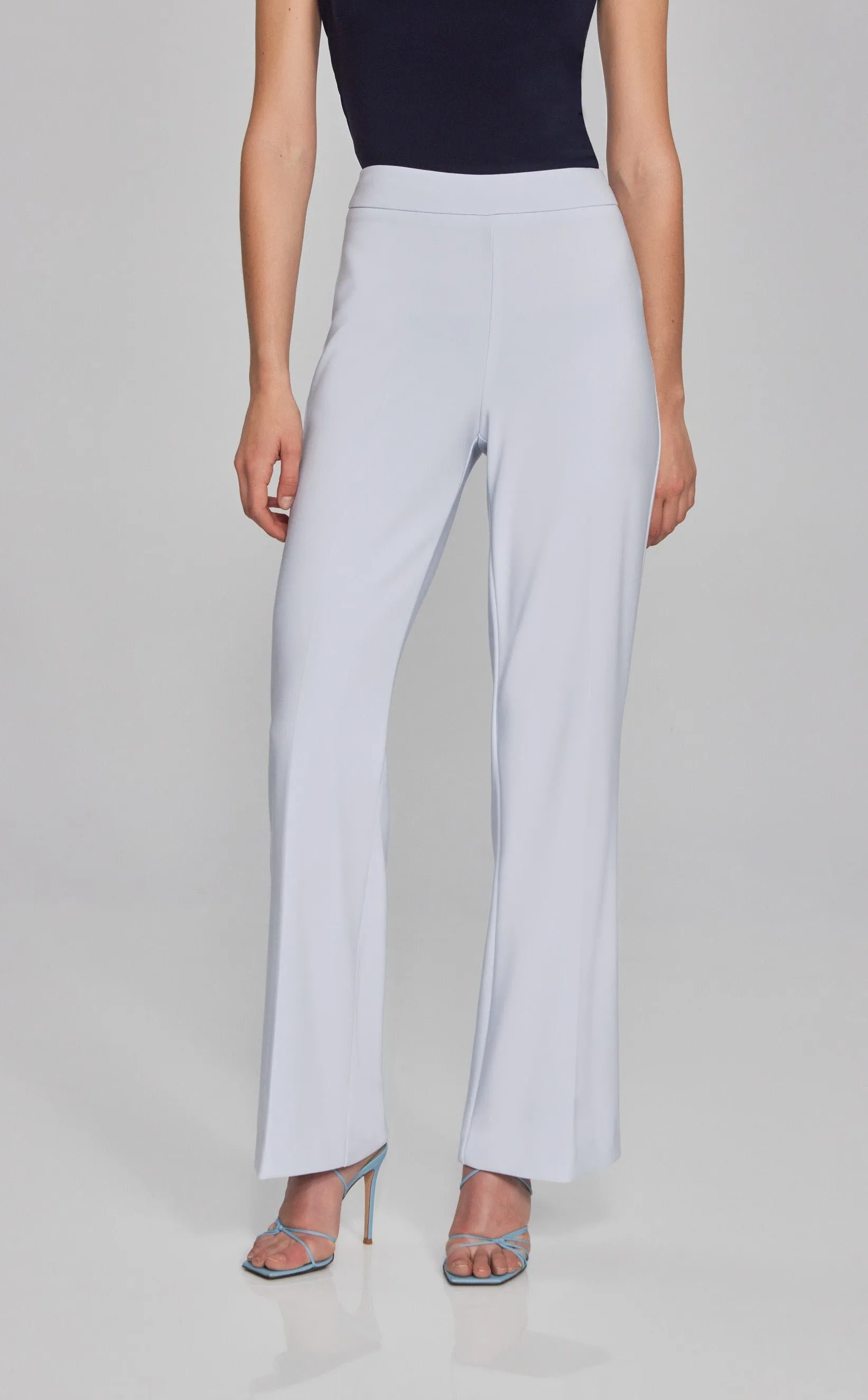 Bonded Silky Knit Wide-Leg Pants