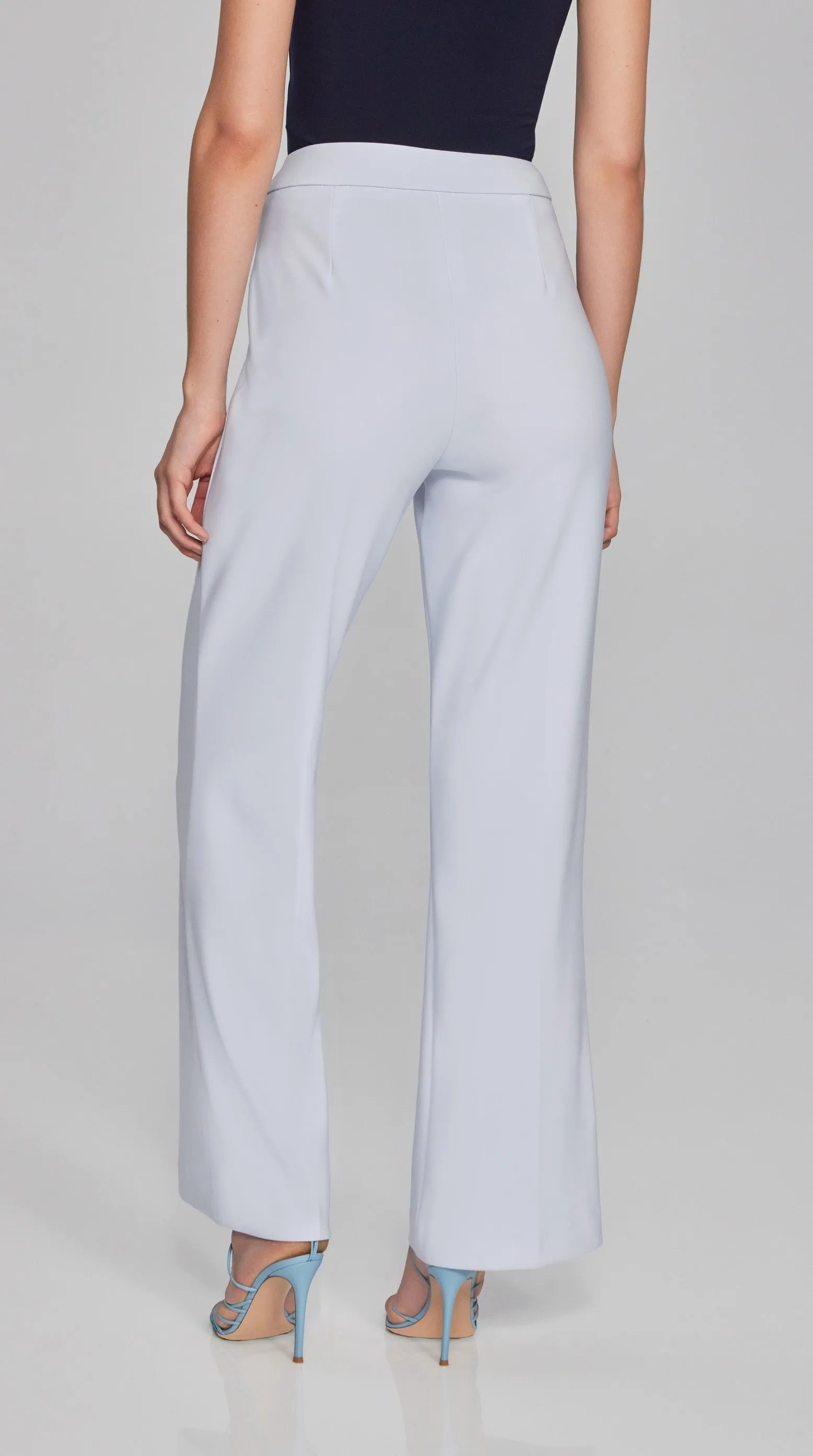 Bonded Silky Knit Wide-Leg Pants