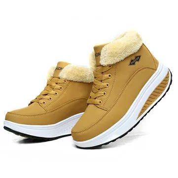 Boots Warm Fur Lining Rocker Sole Platform Casual Shoe