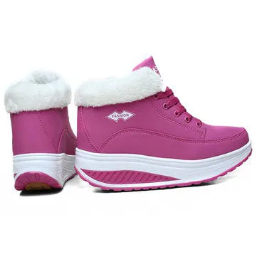 Boots Warm Fur Lining Rocker Sole Platform Casual Shoe