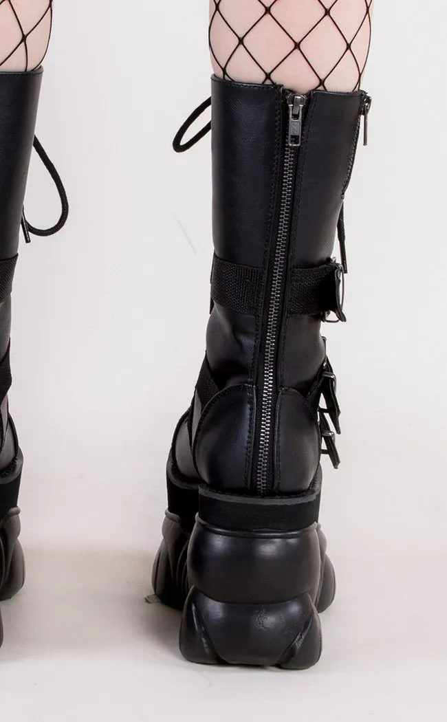 BOXER-230 Black Buckle Boots