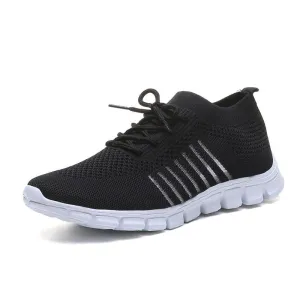 Breathable Open Side Ladies Sneakers - Black