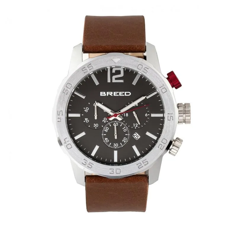 Breed Manuel Chronograph Leather-Band Watch w/Date