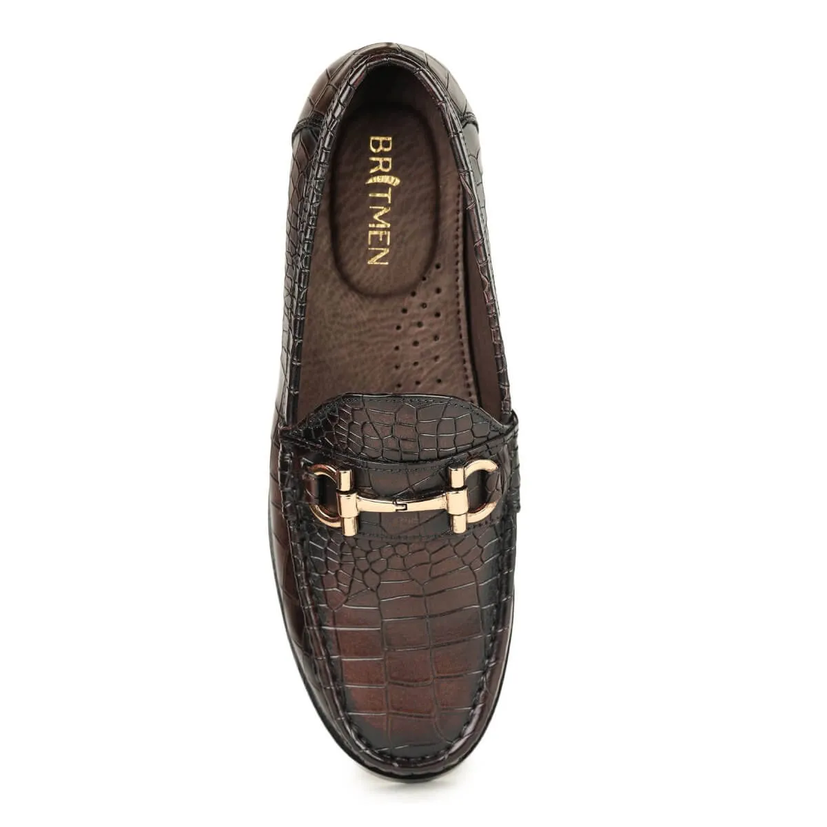 Britmen CP-25 Chic Crocs Horsebit Loafer Shoes