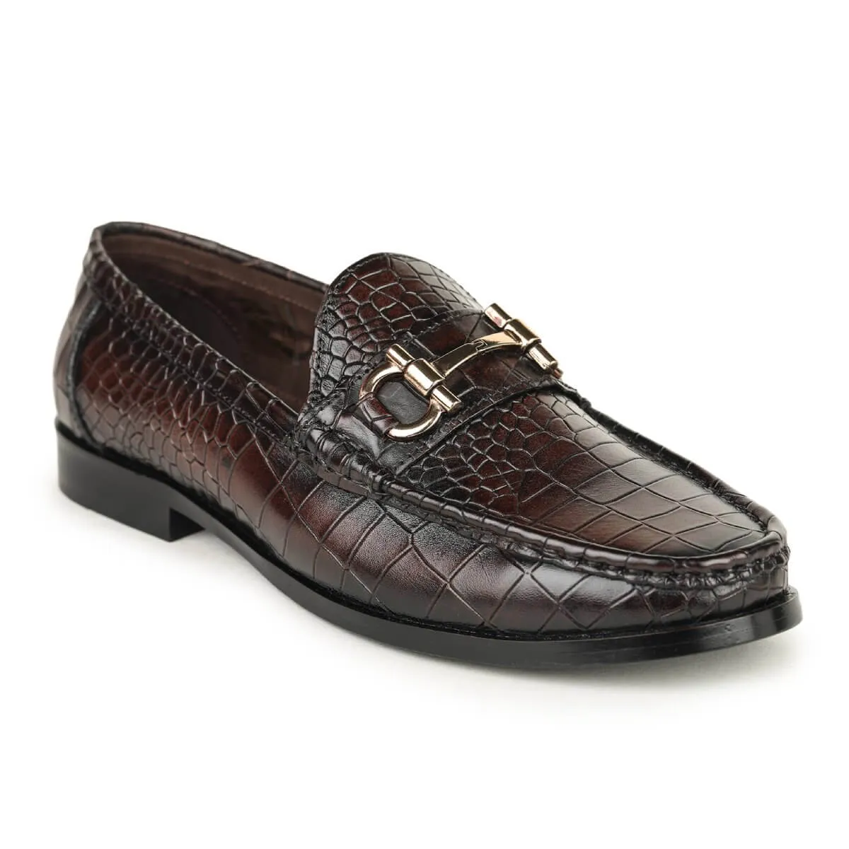 Britmen CP-25 Chic Crocs Horsebit Loafer Shoes