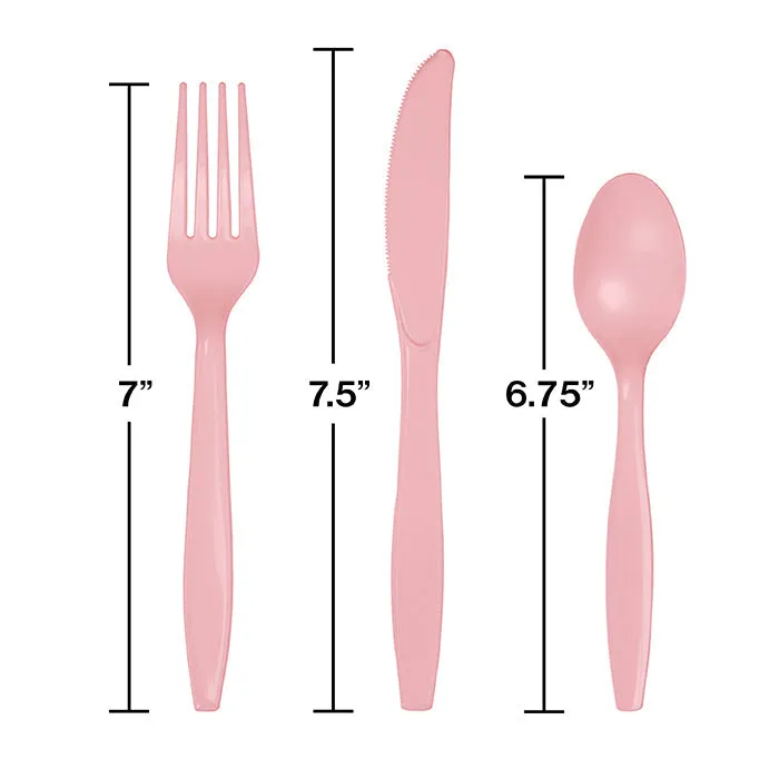 Bulk Classic Pink Assorted Plastic Cutlery (288 per Case)