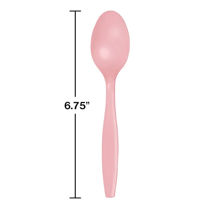 Bulk Classic Pink Bulk Plastic Spoons (600 per Case)