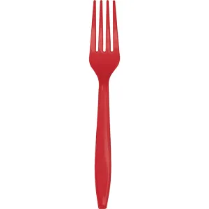 Bulk Classic Red Bulk Plastic Forks (600 per Case)