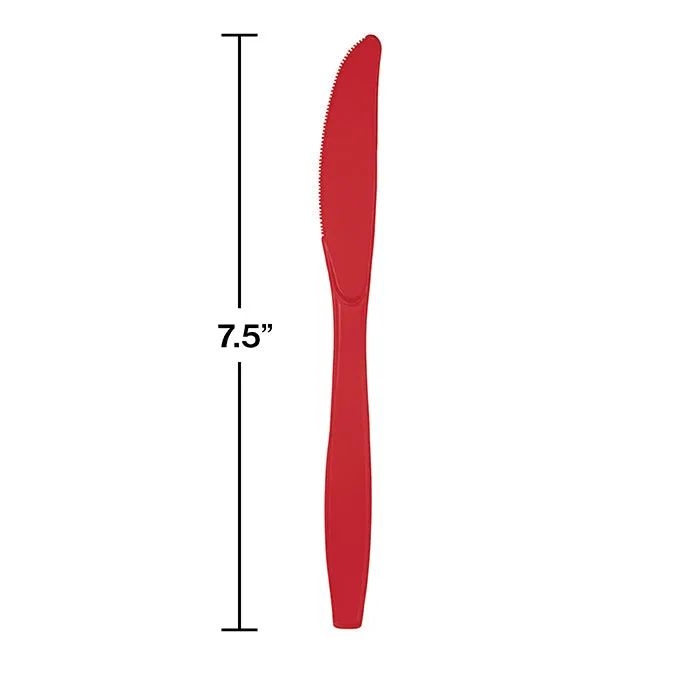 Bulk Classic Red Bulk Plastic Knives (600 per Case)