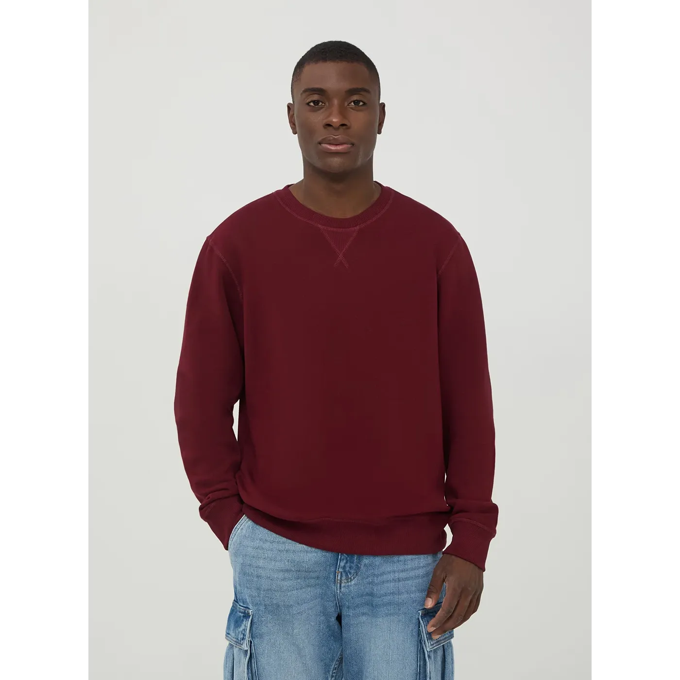 Burgundy Basic Regular Fit Sweatshirt