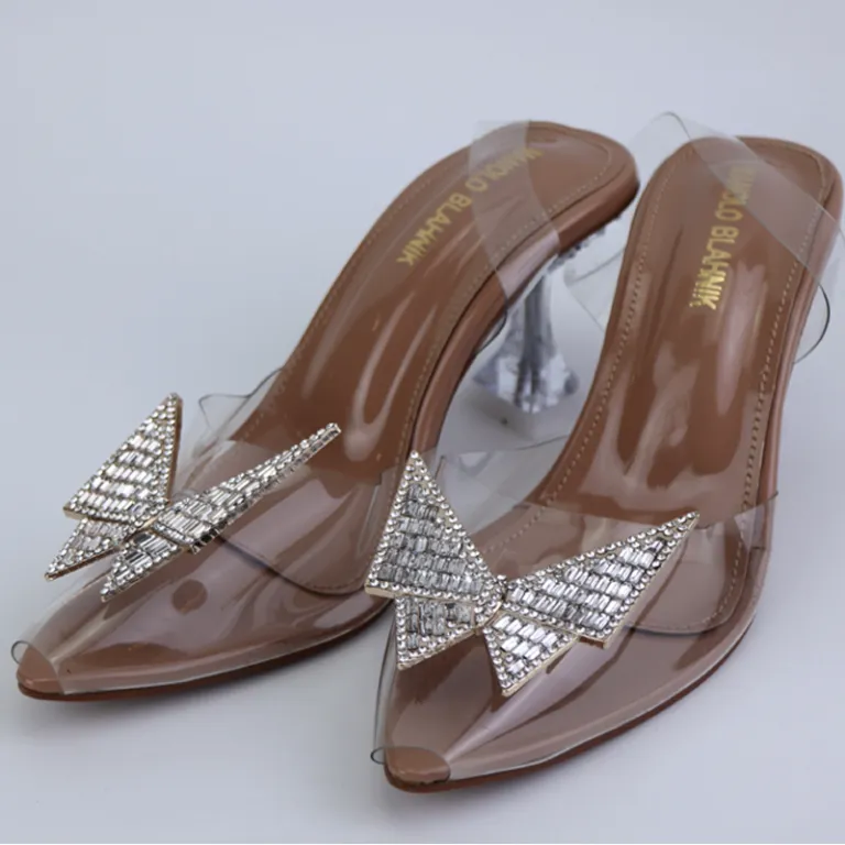 Butterfly Transparent Heels Cinderella Shoes-1020