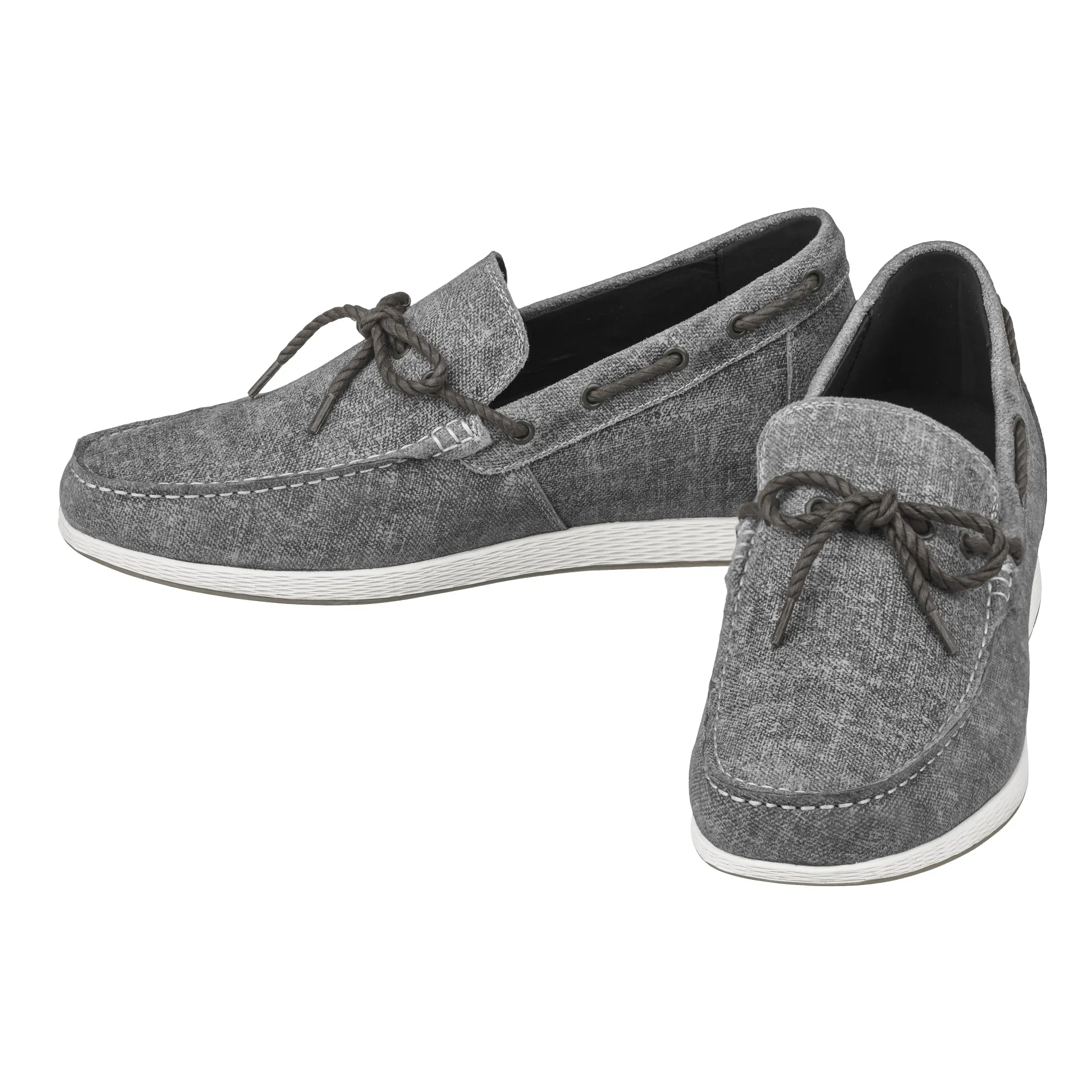 CALTO Denim Grey Boat Shoes - 2.4 Inches - S1101