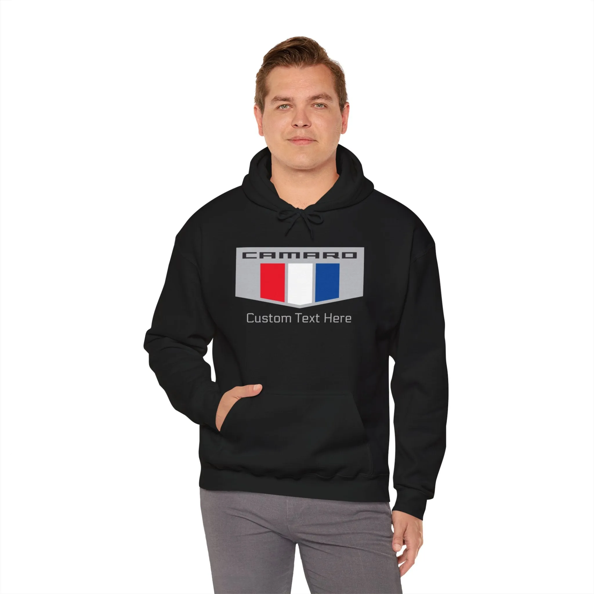 Camaro Tri Color Personalized Racing Flag Logo Unisex Fleece Hoodie