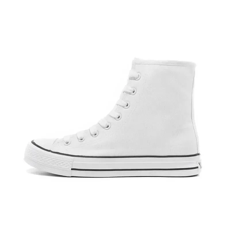 Canvas Women Lace-up Mid Calf Sneakers / Female Shoes in Rock Style