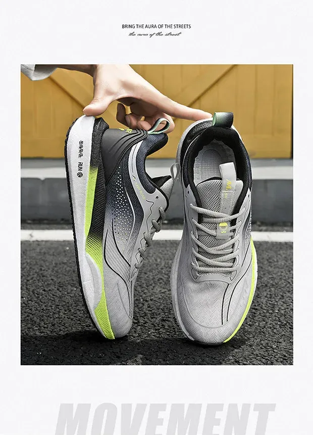 Carbon Plate Running Shoes, Non-Slip Breathable Casual Tennis Sneakers