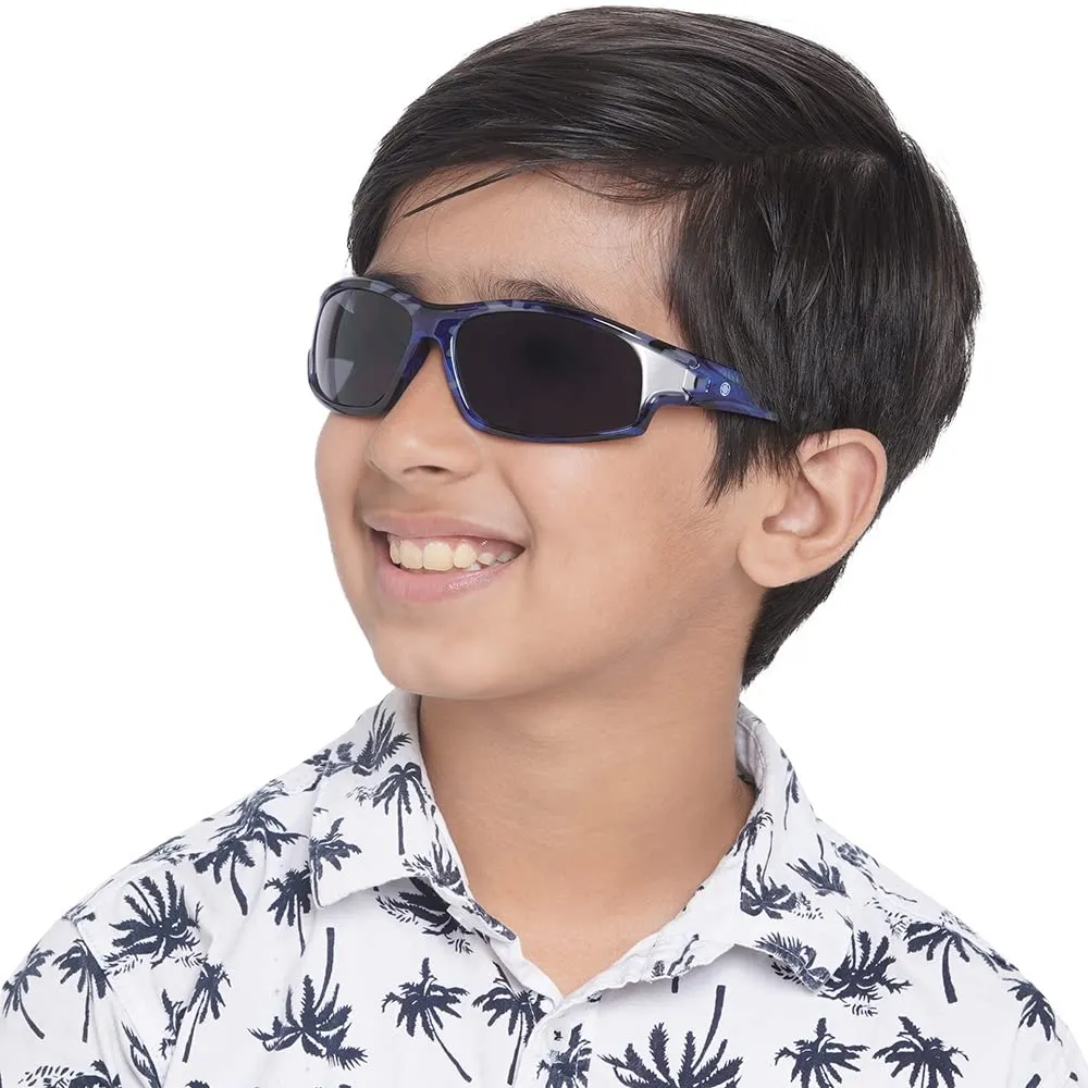 Carlton London Boy's Black Lens & Blue Sports Sunglasses