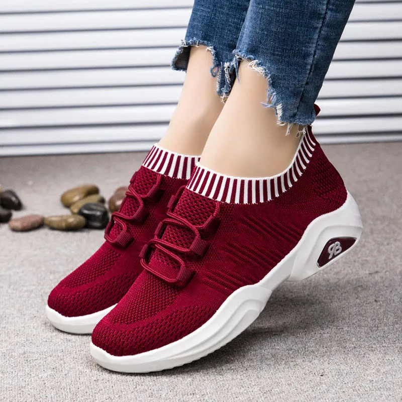 Casual flat heel breathable fly woven shoes