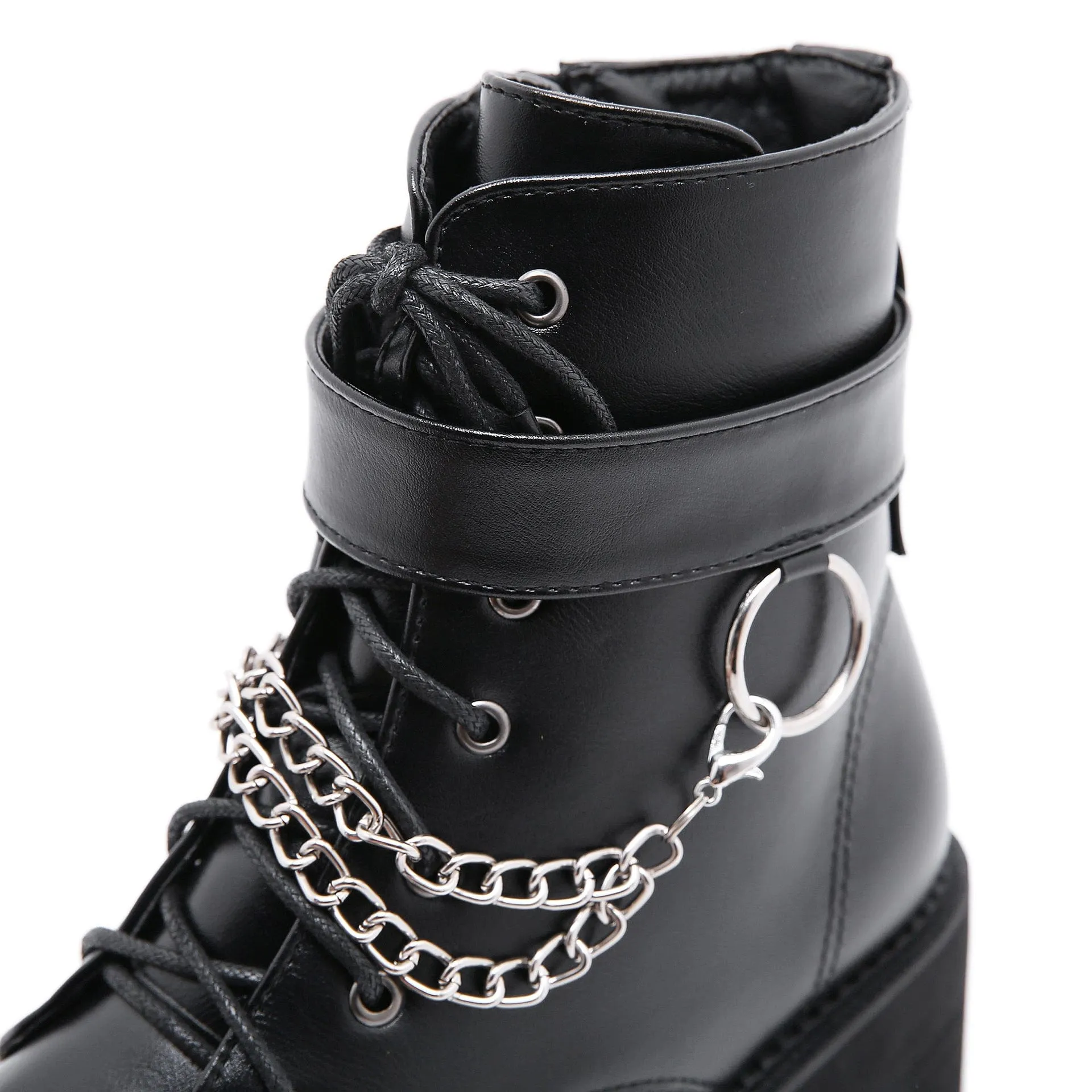 Chain Heeled Martin Boots