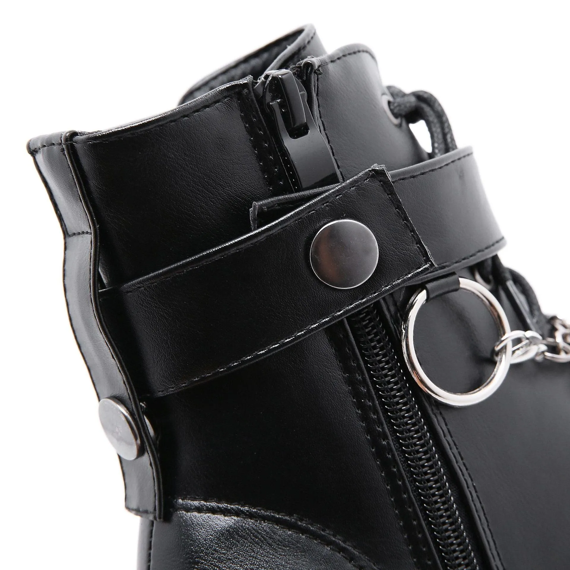 Chain Heeled Martin Boots