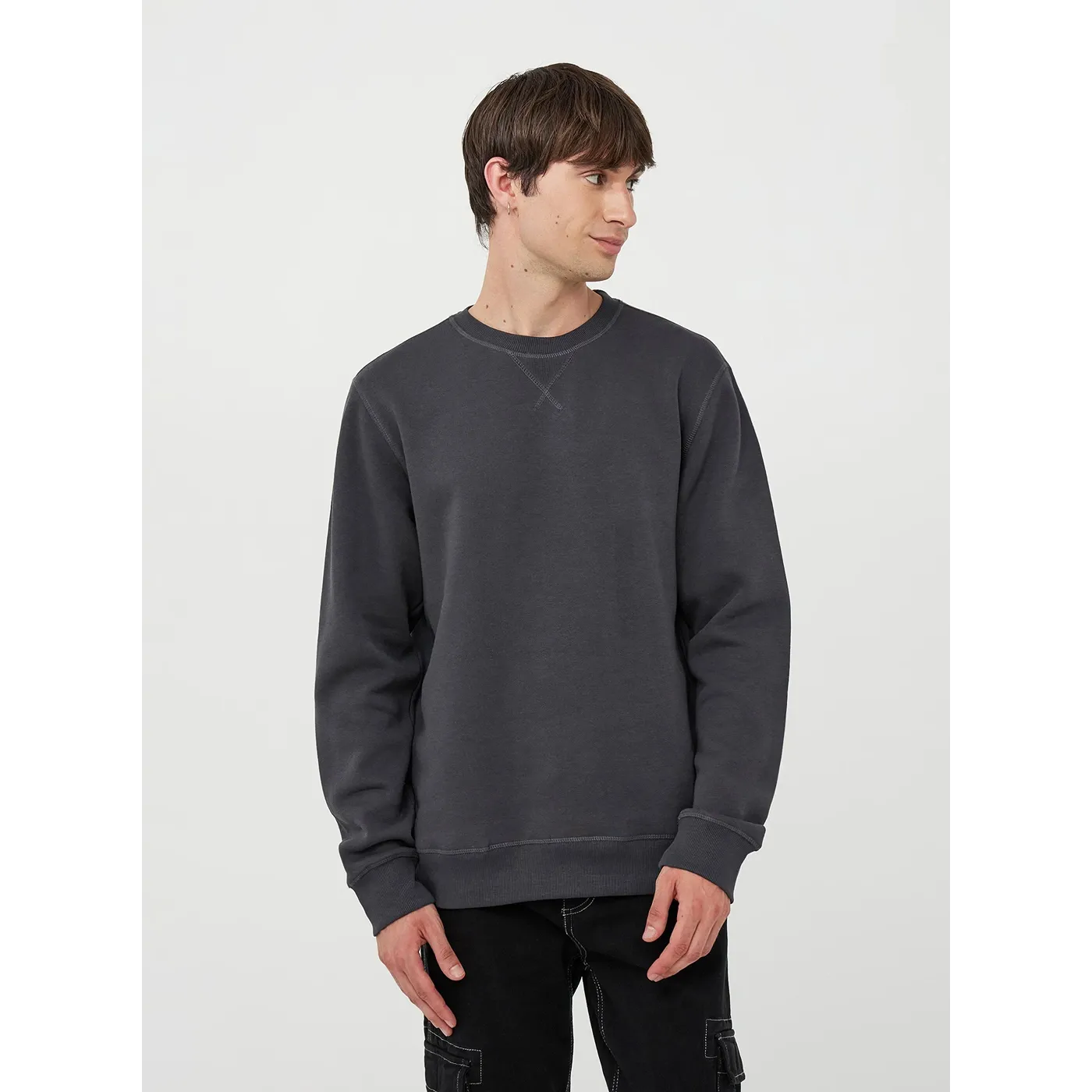 Charcoal Basic Regular Fit Sweatshirt