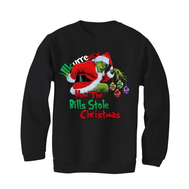 CHRISTMAS UGLY SWEATERS Black T-Shirt (How the bills stole christmas)