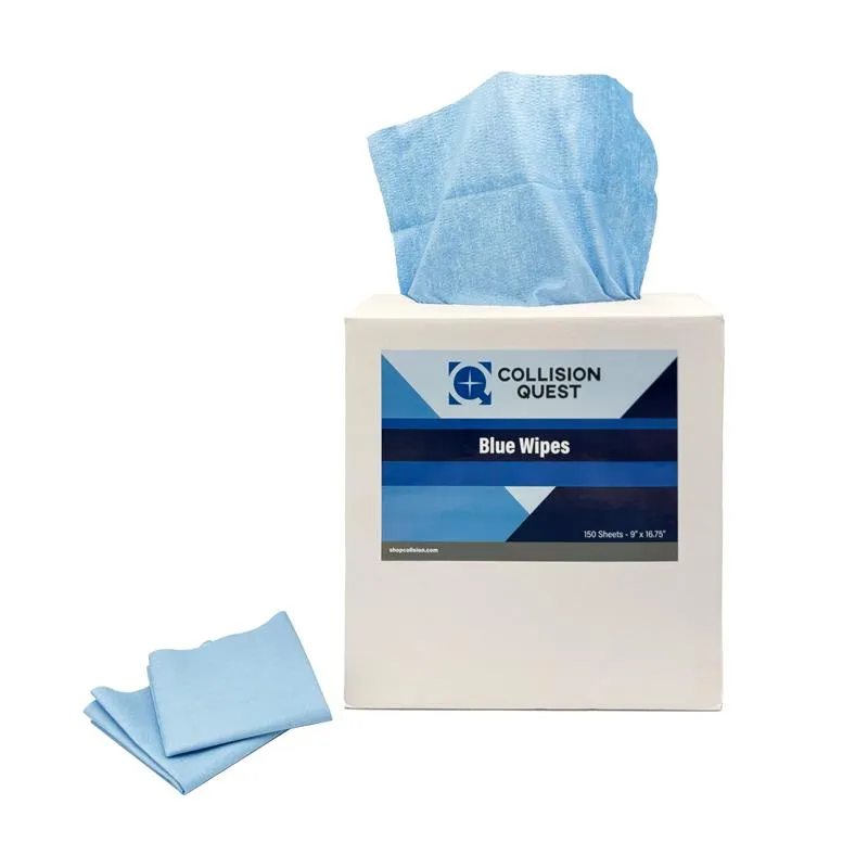 Collision Quest Blue Wipe, Double Re-Crepe Bonded Cellulose, 9" L x 16.75" W (Pack of 150)