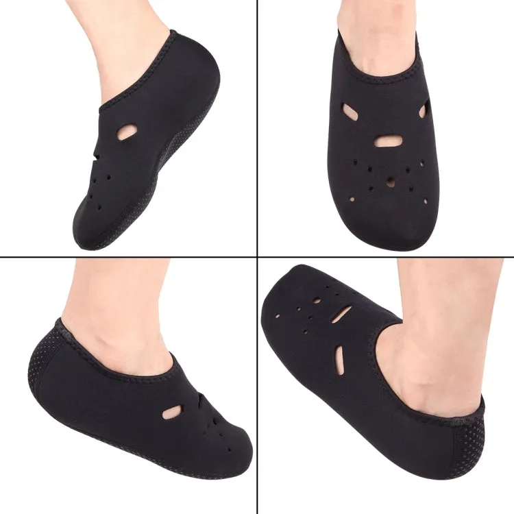 Comfortable and anti-slip 3MM swimming diving socks breathable water to swim the beach socks Size:XL (40-43)(Black)