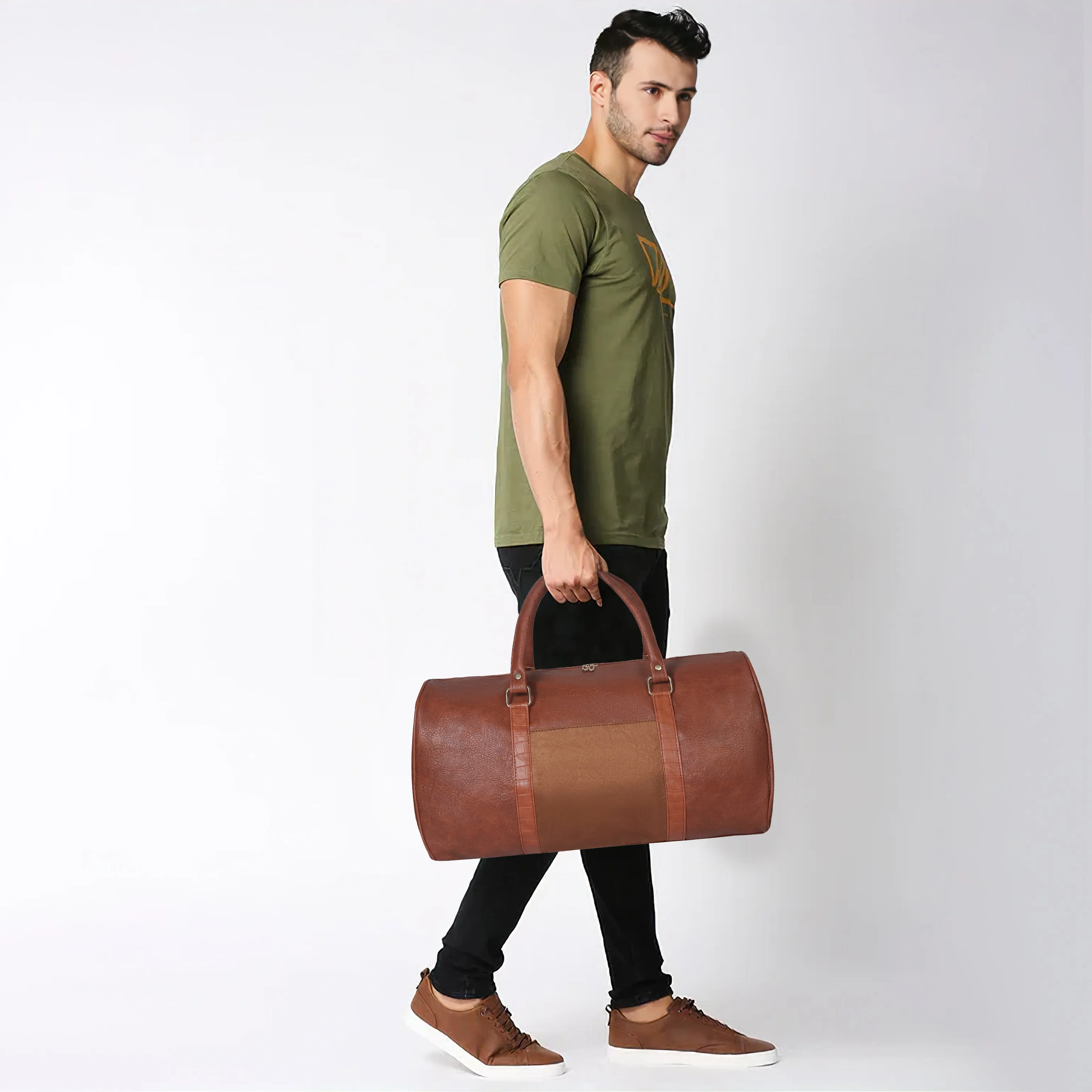 Corba Stylish Duffle Gym Bag Brown