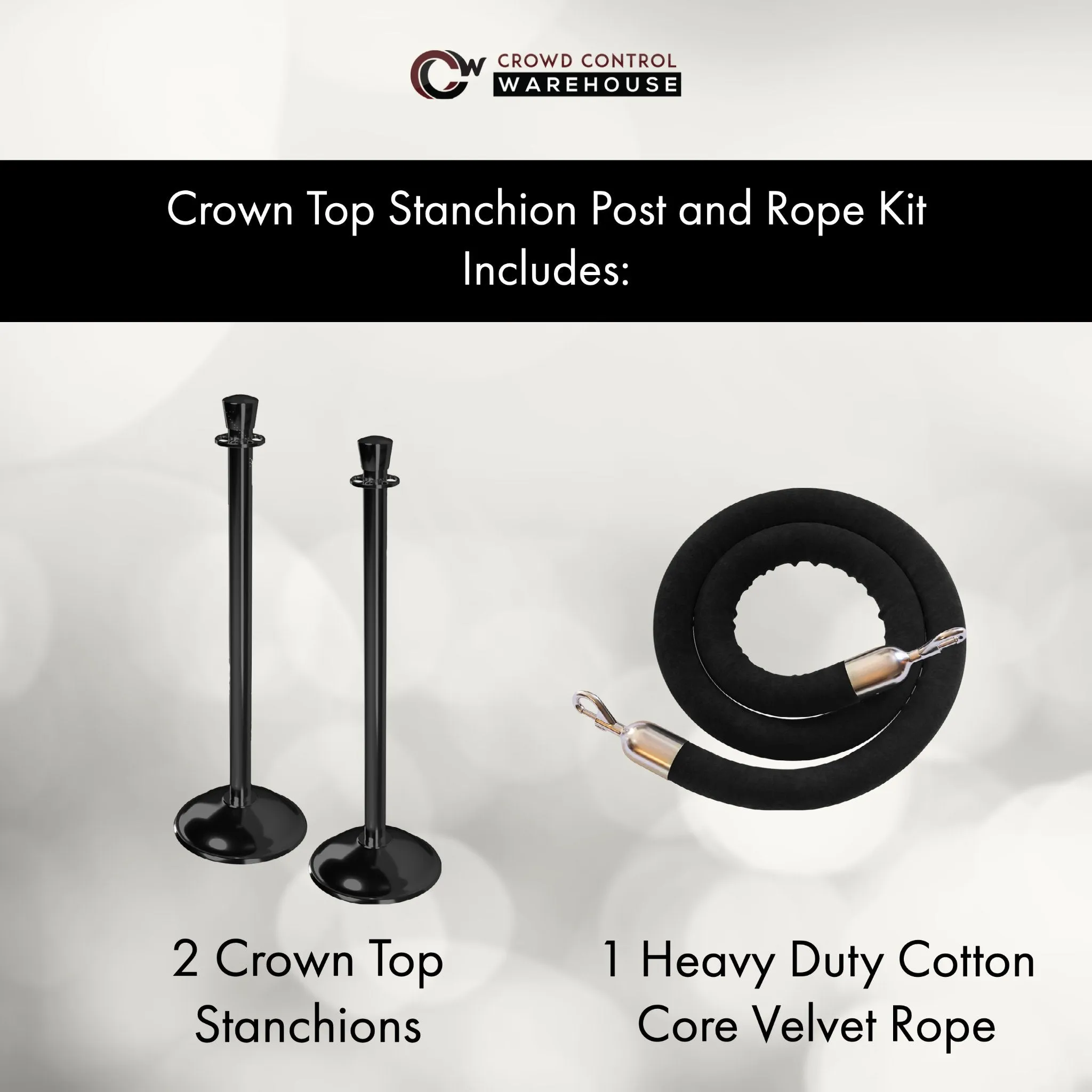 Crown Top Post and Rope Stanchion Kit - Montour Line