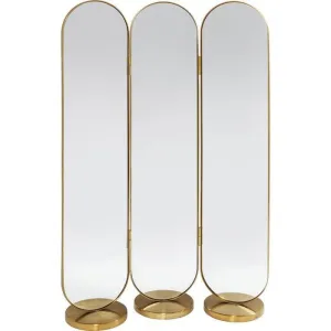 Curve Brass Room Divider Mirror