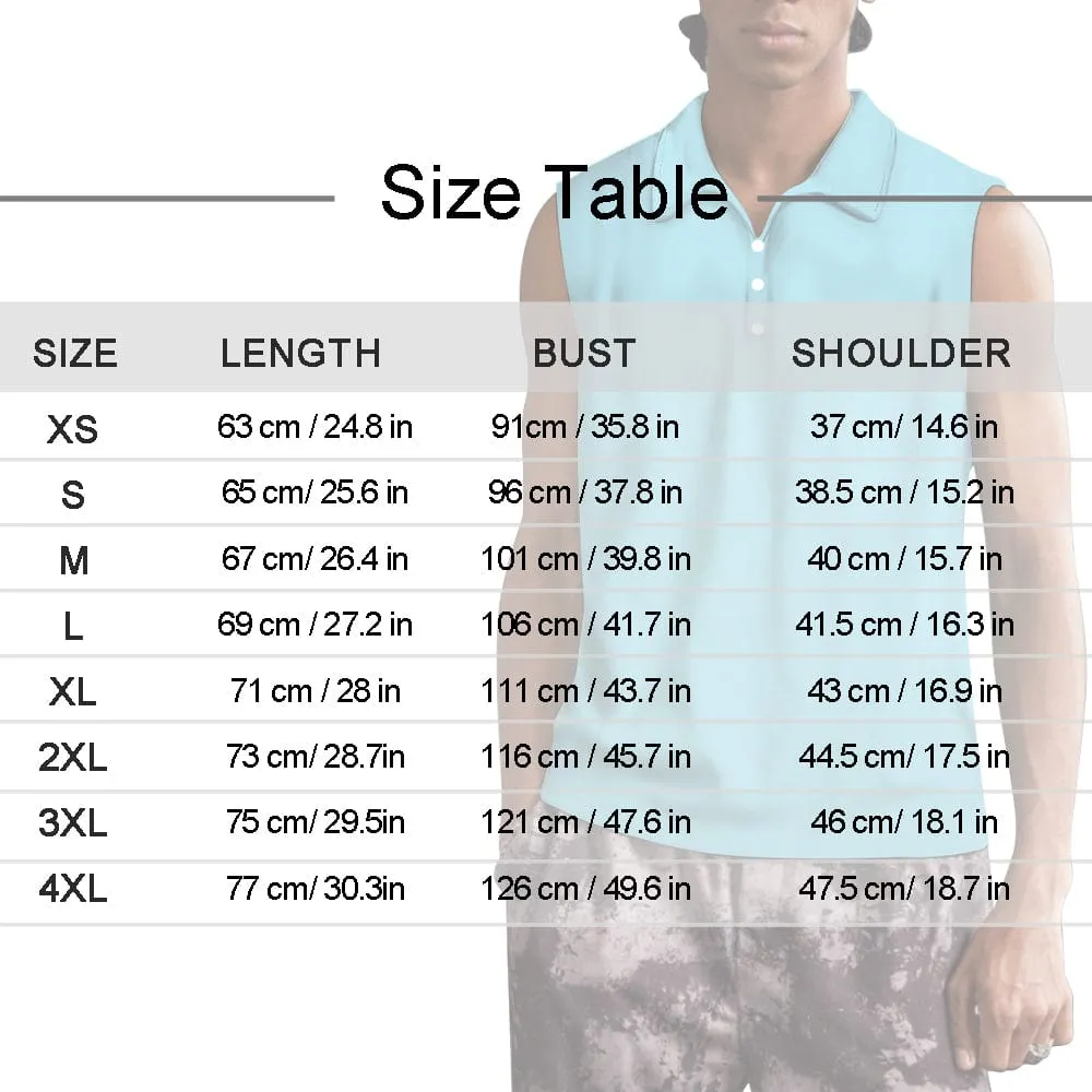 Custom Face Pineapple Sleeveless Polo Shirt Button Up Summer Casual Workout Tank Tops