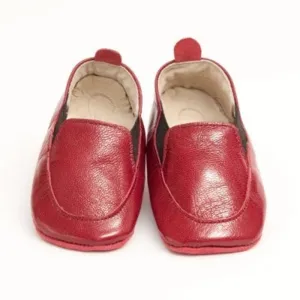 Czarque Red Milled Baby Loafers