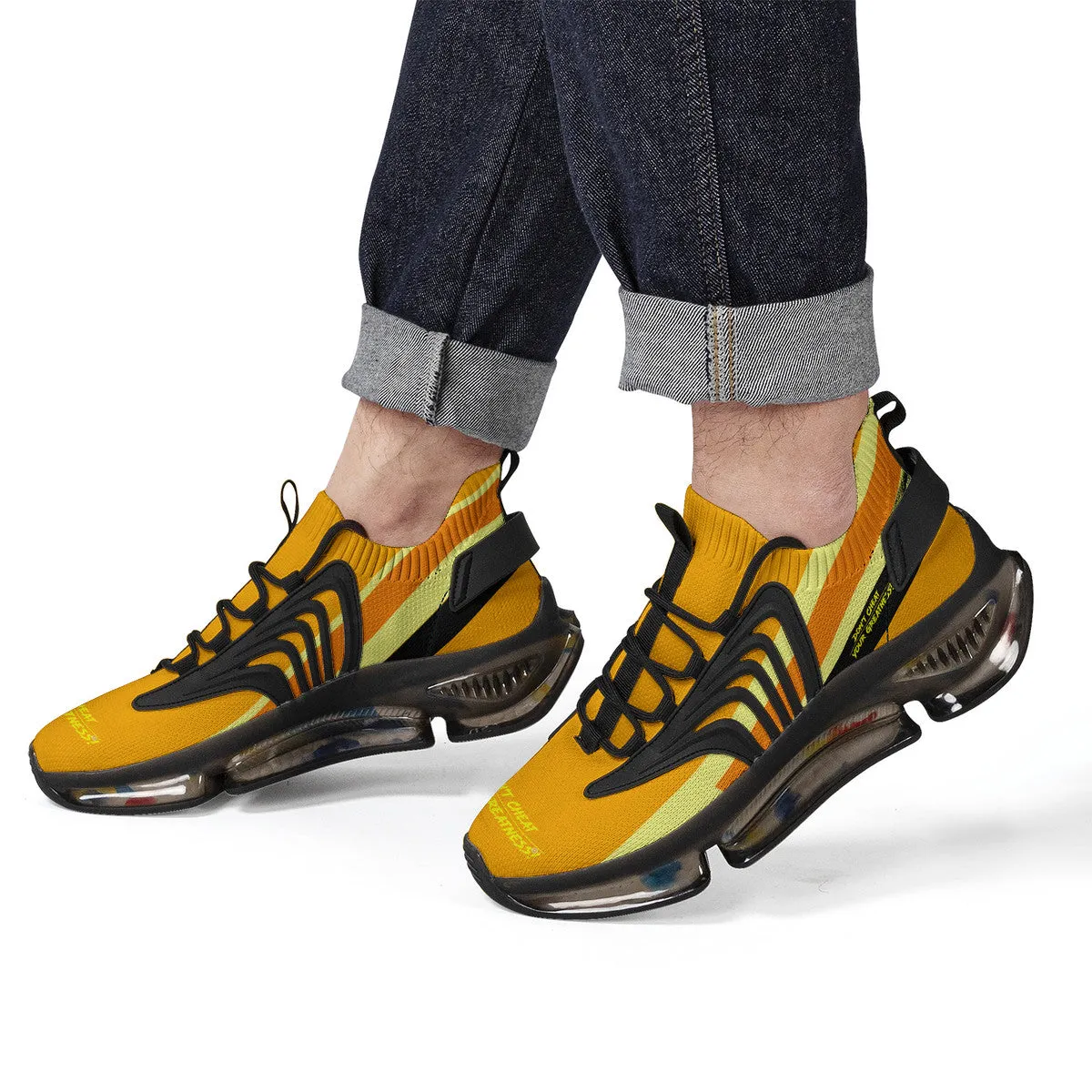 DCYG X2 Orange & Yellow  Air Max React Sneakers - Black