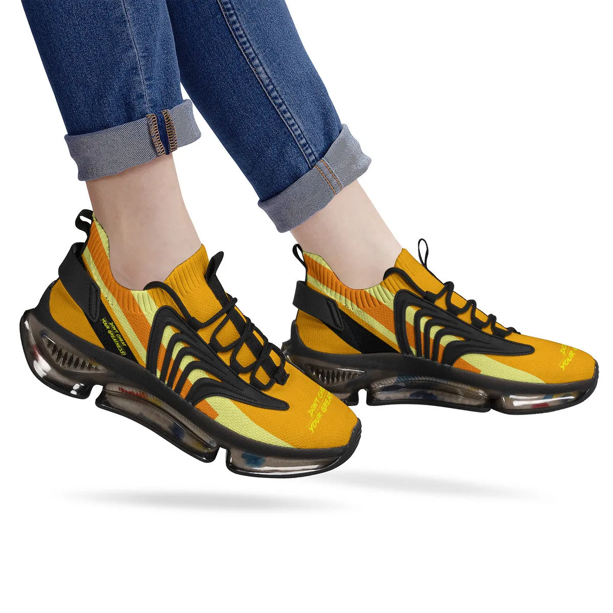 DCYG X2 Orange & Yellow  Air Max React Sneakers - Black