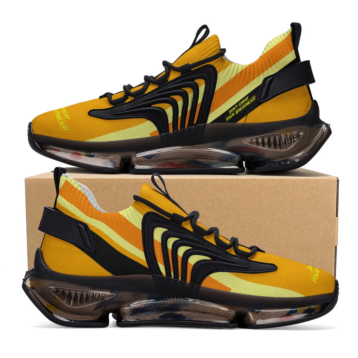 DCYG X2 Orange & Yellow  Air Max React Sneakers - Black