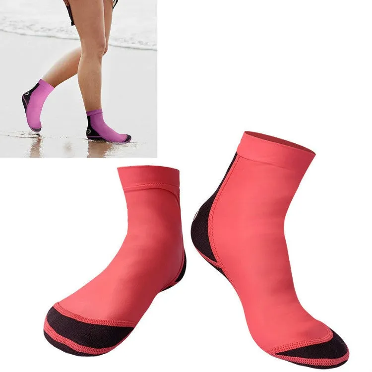 DIVE & SAIL 1.5mm Neoprene   Nylon Snorkeling Socks Diving Socks Anti-slip Anti-scratch Beach Socks, Size:L (39-42)(Women Red)