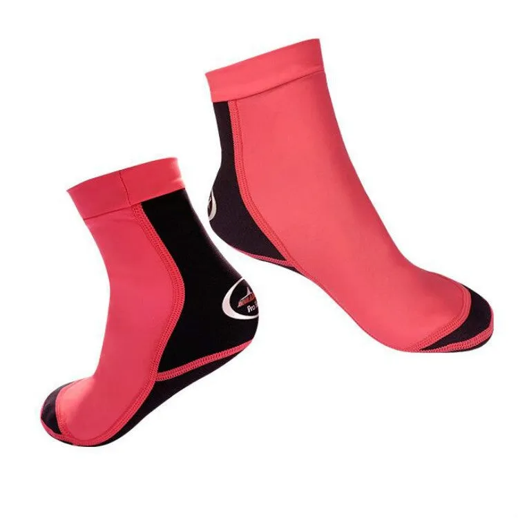 DIVE & SAIL 1.5mm Neoprene   Nylon Snorkeling Socks Diving Socks Anti-slip Anti-scratch Beach Socks, Size:L (39-42)(Women Red)