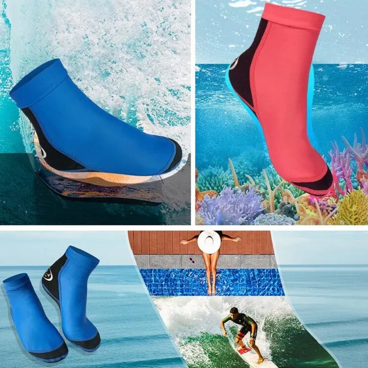 DIVE & SAIL 1.5mm Neoprene   Nylon Snorkeling Socks Diving Socks Anti-slip Anti-scratch Beach Socks, Size:L (39-42)(Women Red)