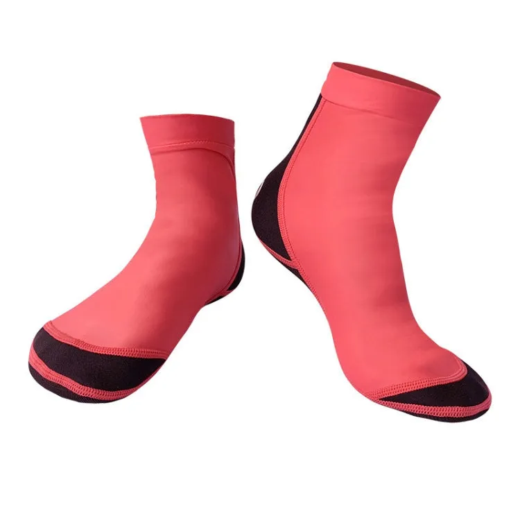 DIVE & SAIL 1.5mm Neoprene   Nylon Snorkeling Socks Diving Socks Anti-slip Anti-scratch Beach Socks, Size:L (39-42)(Women Red)