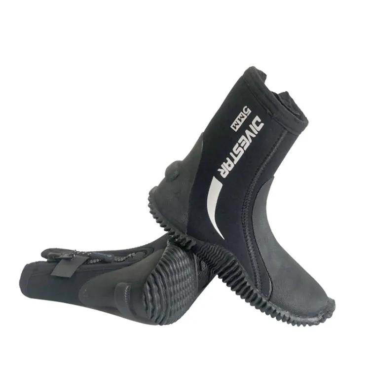 DIVESTAR 5mm Diving Boots Neoprene Shoes With Puncture Resistant Sole, Size: NO.6 (37/38)(Black)