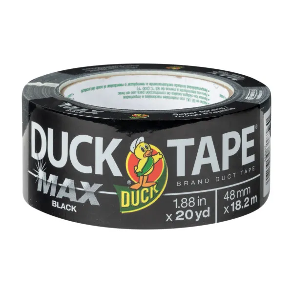 Duck Max Strength® Brand Duct Tape - Black, 1.88 in. x 20 yd.