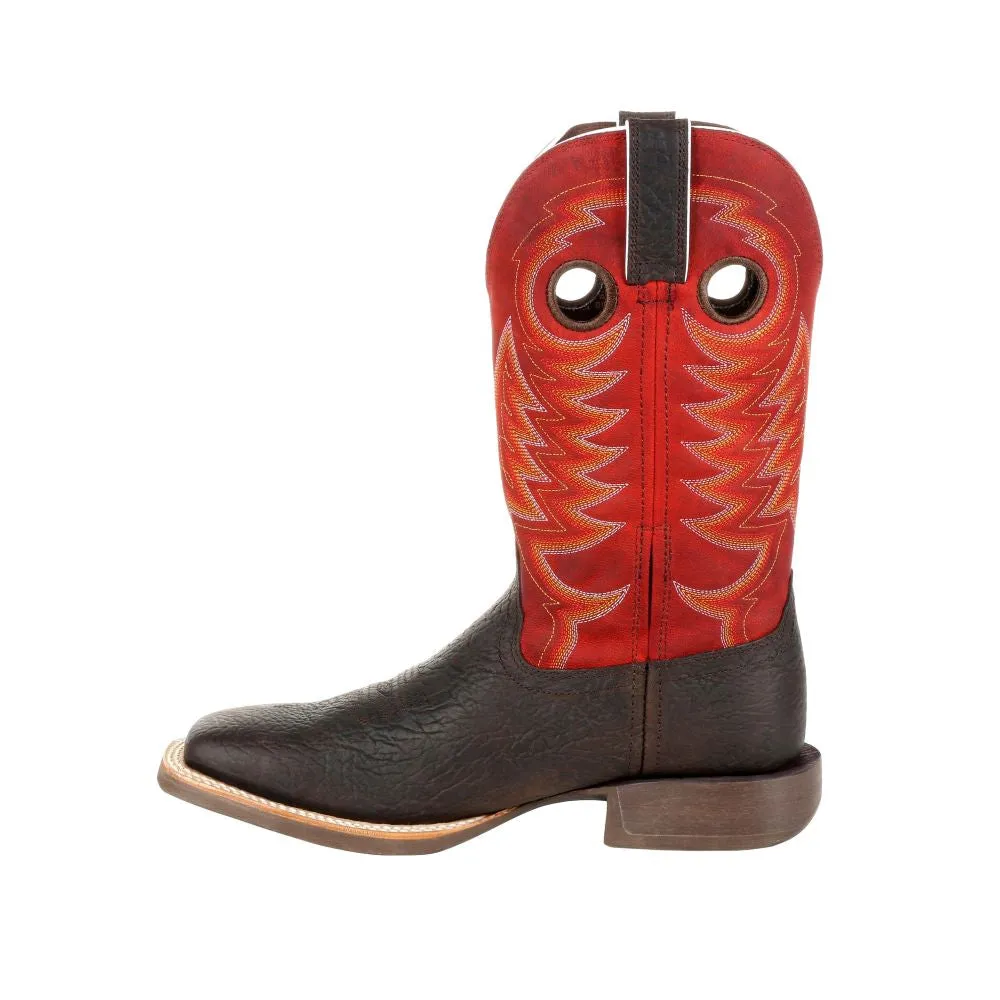 'Durango' Men's 13" Rebel Pro Western Square Toe - Chestnut / Crimson