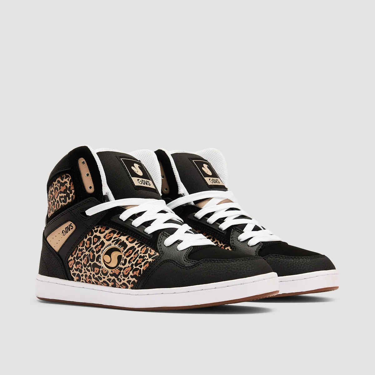 DVS Honcho High Top Shoes - Black/White/Print Suede - Womens