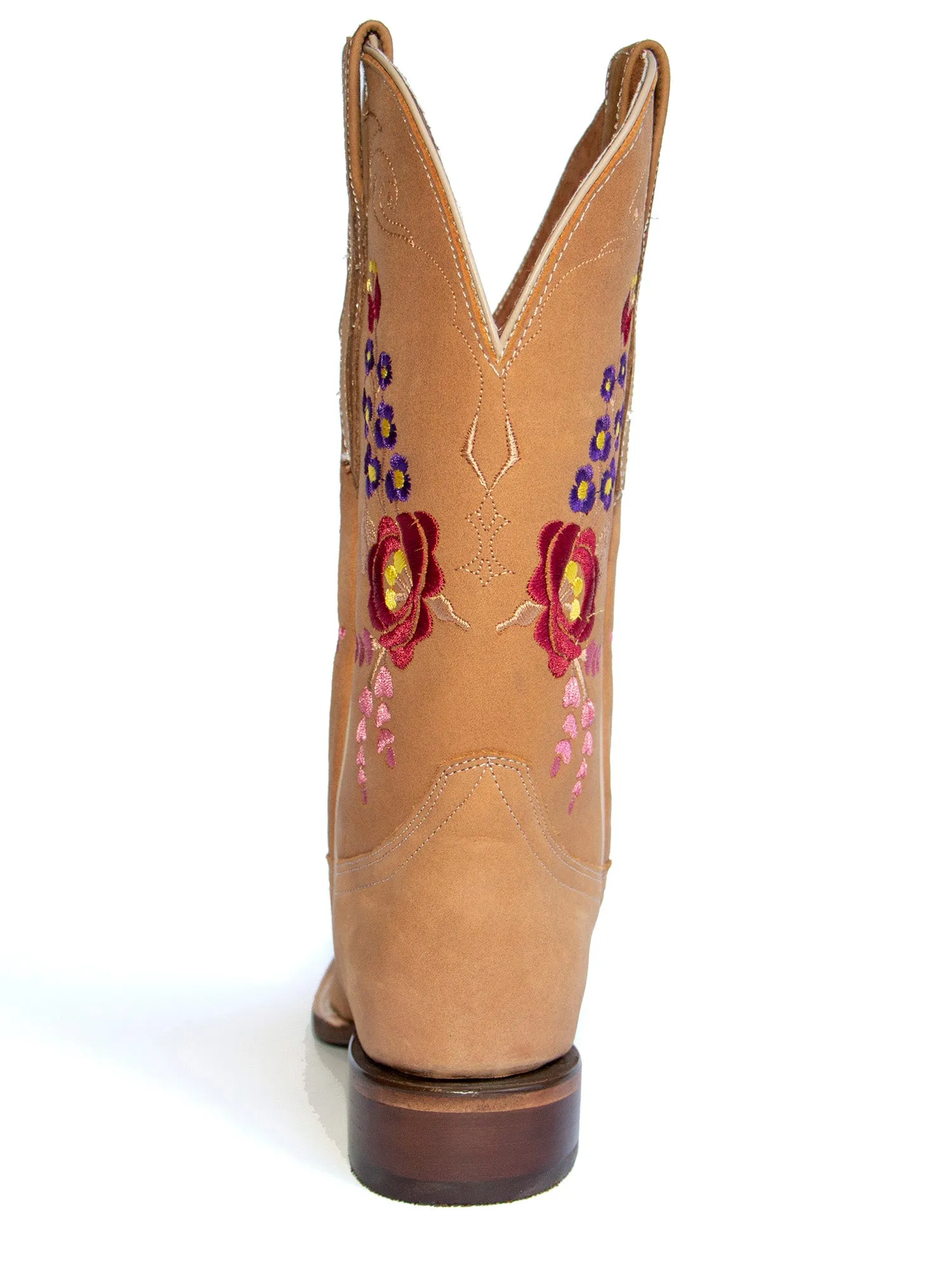 El General Women's The Red Rose of Texas Collection Honey Rose Rodeo Toe Western Boots