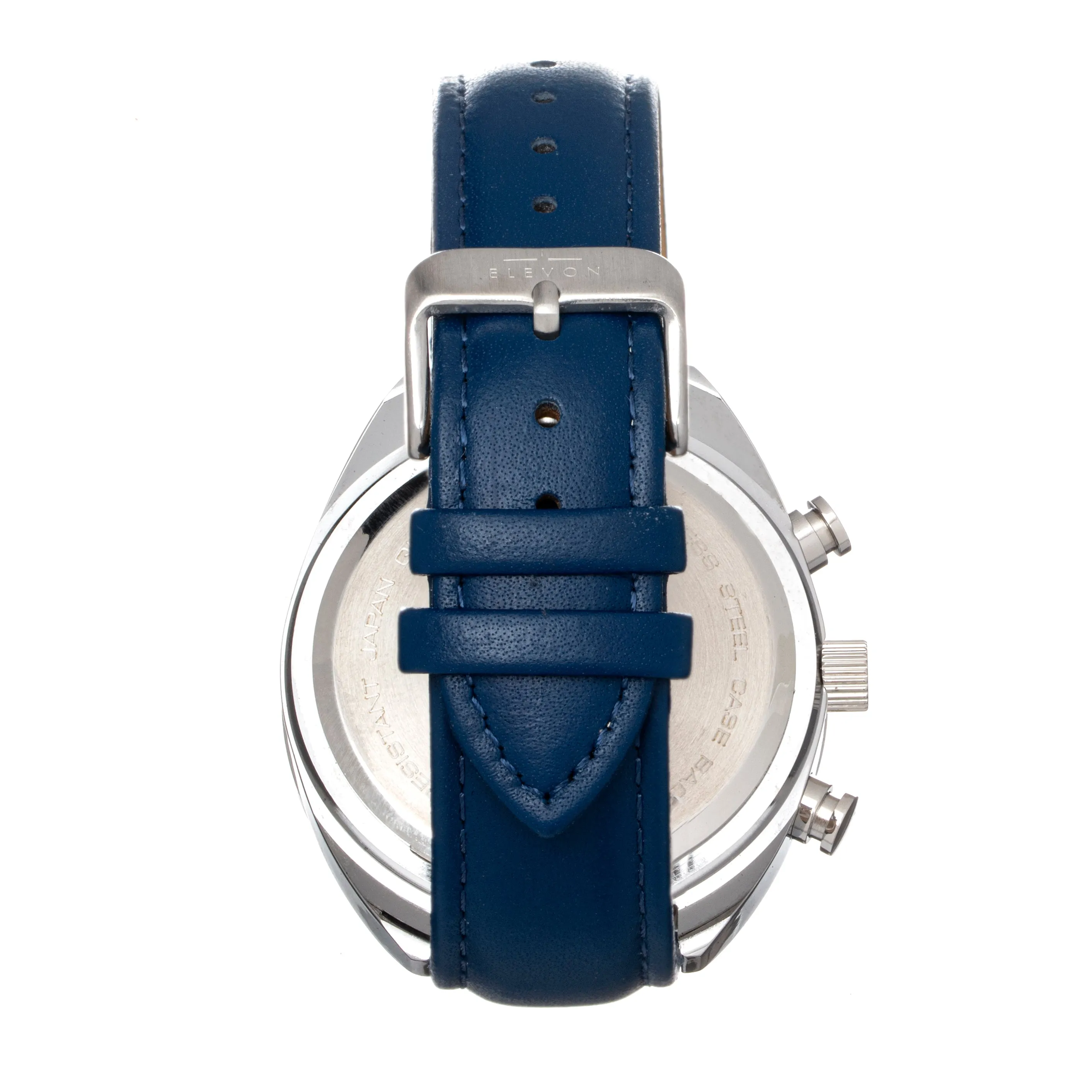 Elevon Bombardier Chronograph Leather-Strap Watch - Navy