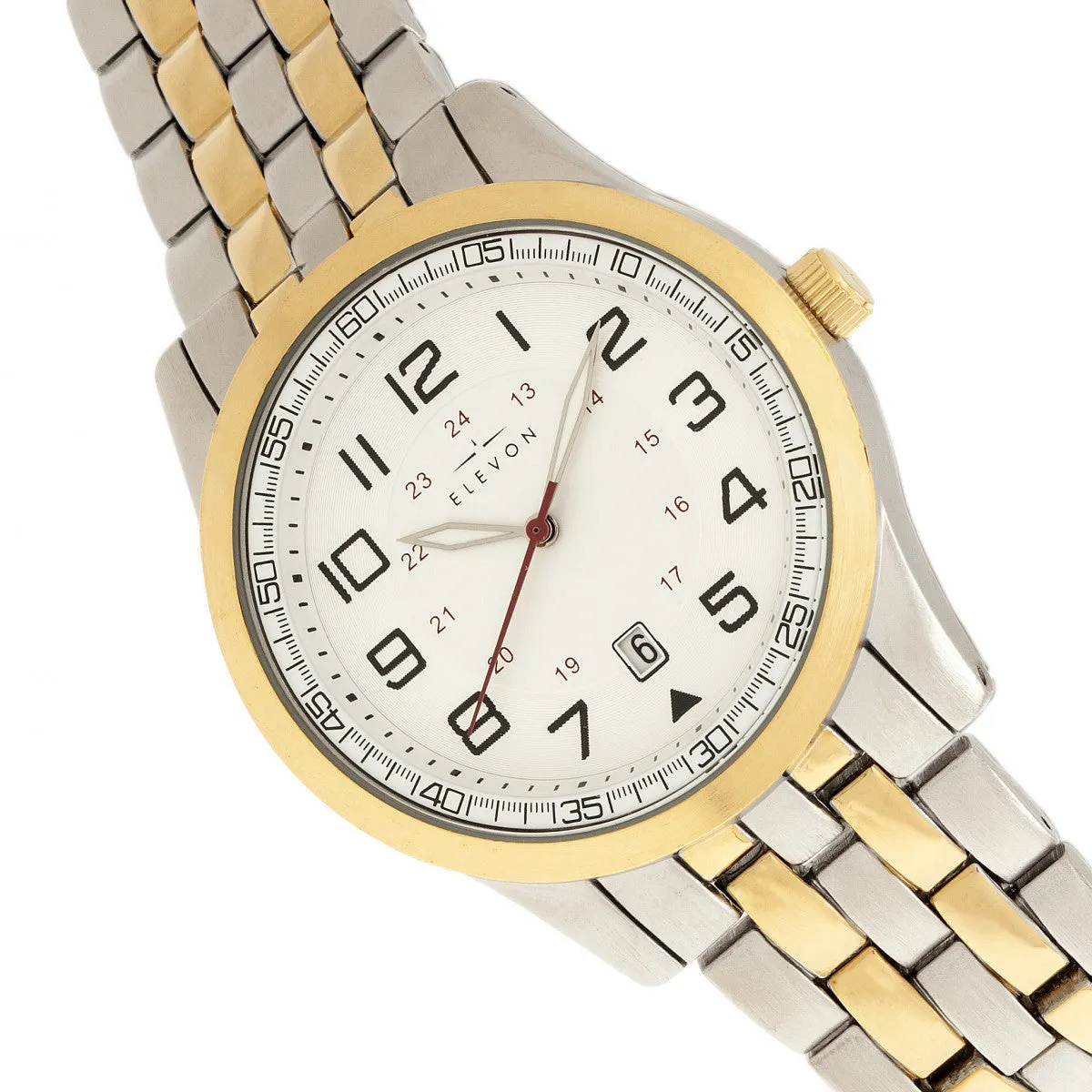 Elevon Garrison Bracelet Watch w/Date - Gold/White