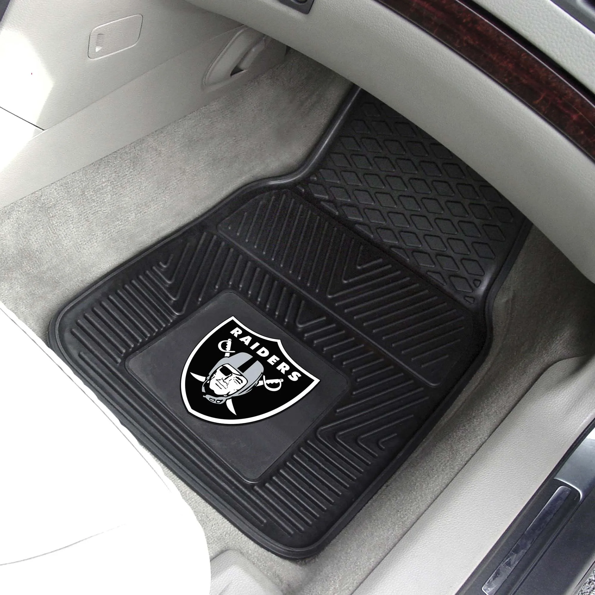 Fanmats Las Vegas Raiders Heavy Duty Car Mat Set - 2 Pieces