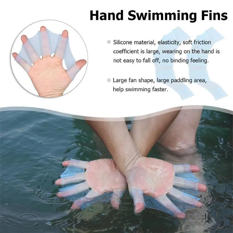 Finger Flexible Silicone Swimming Gloves (Large Size)(Green)